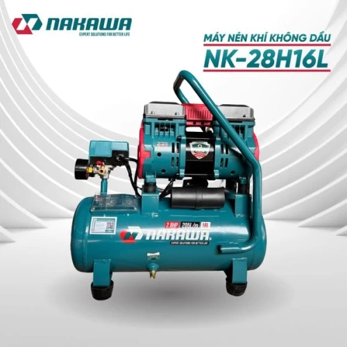 Máy nén khí không dầu, tốc nhanh, siêu êm NAKAWA NK-28H16L - 16 lít